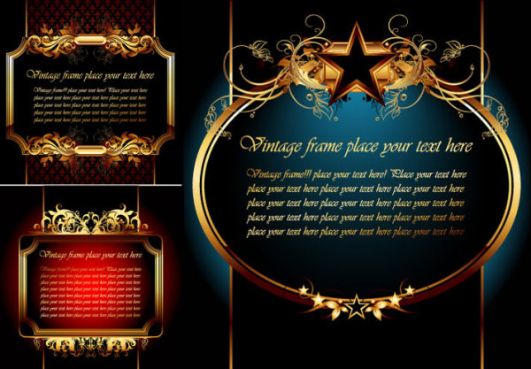 Elegant gold frame vector