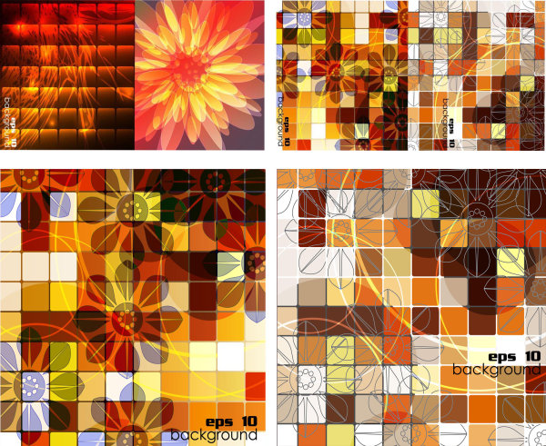 Square grid background vector
