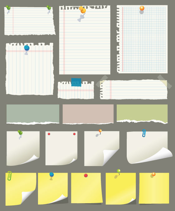 Set of Blank paper design vector material 09