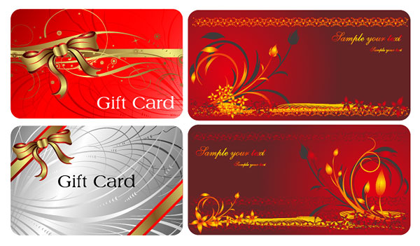 Red style Gift card Vector