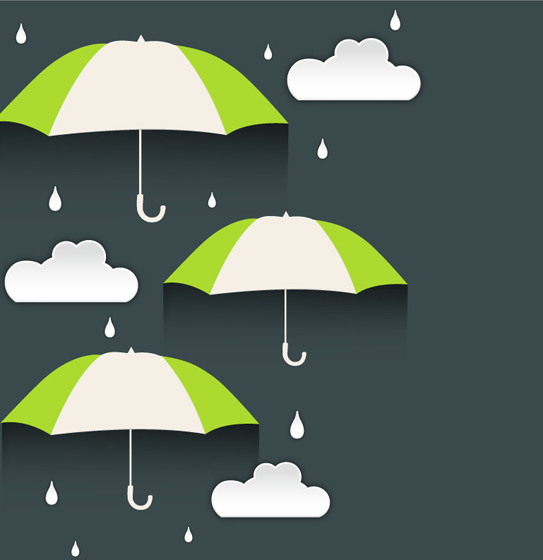Umbrella and cloud vector