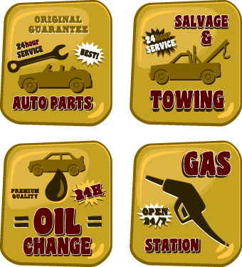 Auto service design elements vector 01