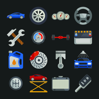 Auto service design elements vector 02