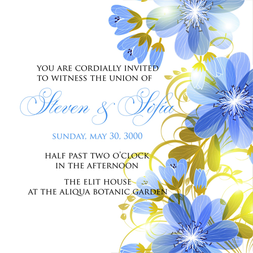 wedding invitation card Beautiful flowers 