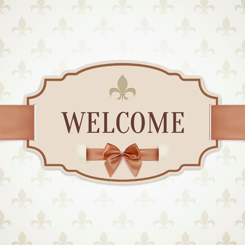 Beige bow card template vector 03