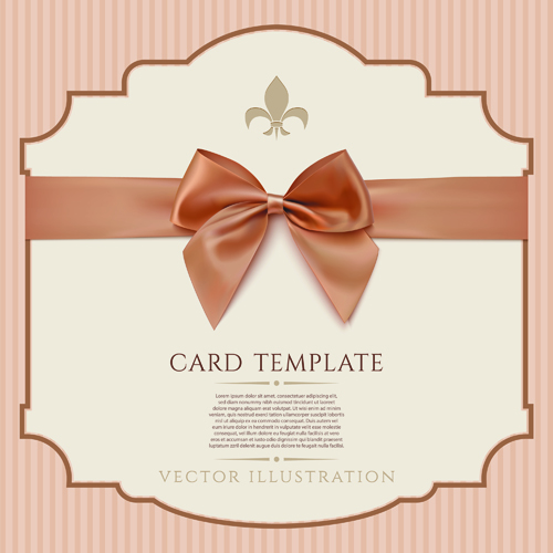 card template card bow beige 