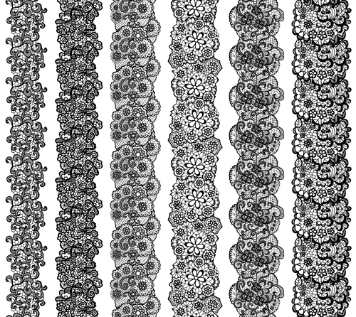 Black lace borders vector material