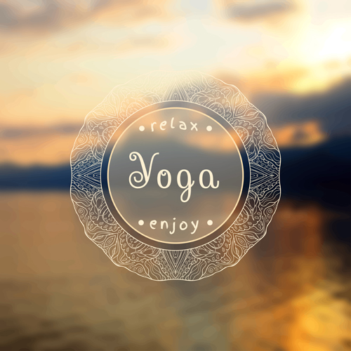 Blurred yoga creative background vectors set 03