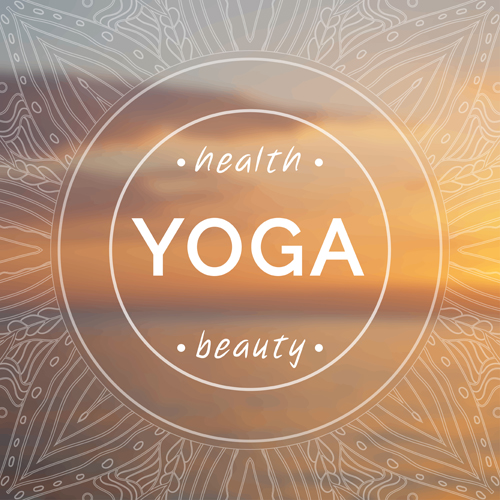 Blurred yoga creative background vectors set 05