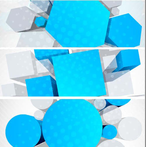 Bright Stylish banners design vector set 04