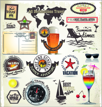Camping Label vector 01