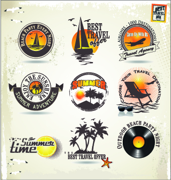 Camping Label vector 02