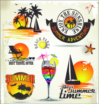 Camping Label vector 03