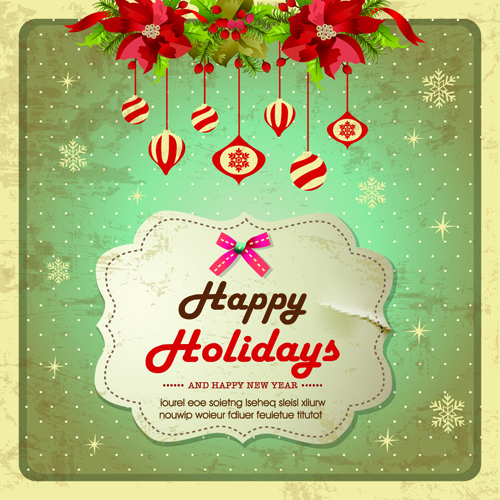 Christmas cute greeting cards design vector 03
