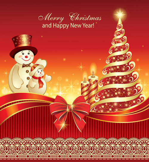 christmas tree christmas candle background vector background 