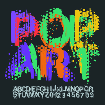 Colored alphabet design vector 01
