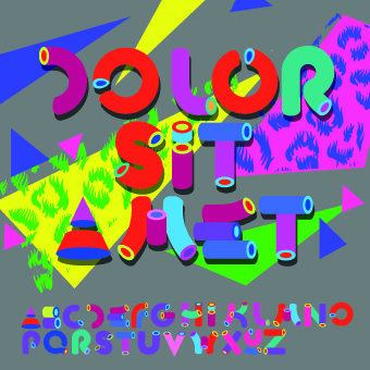 Colored alphabet design vector 03