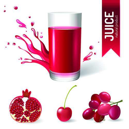 ural juice poster vector material 02 Creative natural juice poster vector material 02