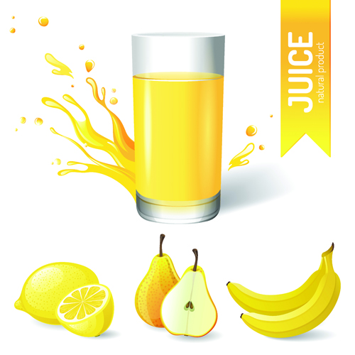 ural juice poster vector material 03 Creative natural juice poster vector material 03