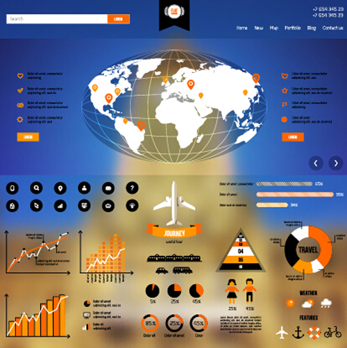 Creative world map and infographics vector graphics 02