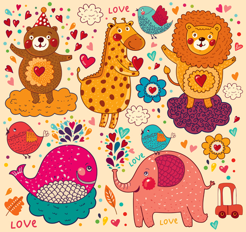 pattern cute cartoon cartoon animals 