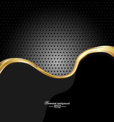 Dark style metal wave background vector set 03