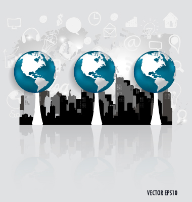 Earth and world map vector design 04