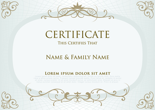 Elegant certificate template vector design 03