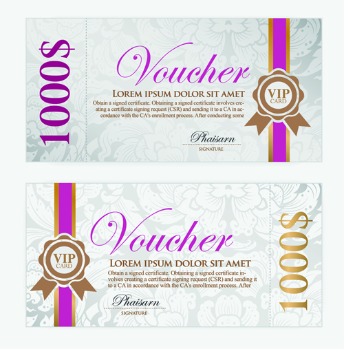 Excellent voucher template vector design 01