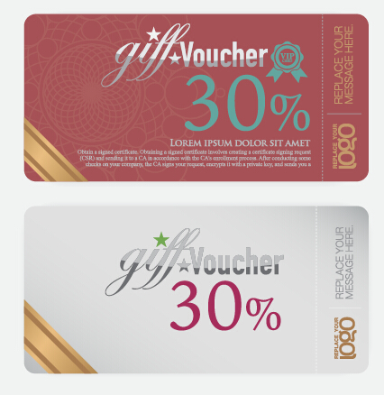 Excellent voucher template vector design 03