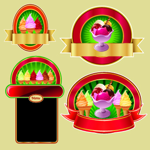 Vintage Food labels vectors 03