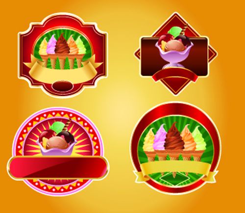 Vintage Food labels vectors 04