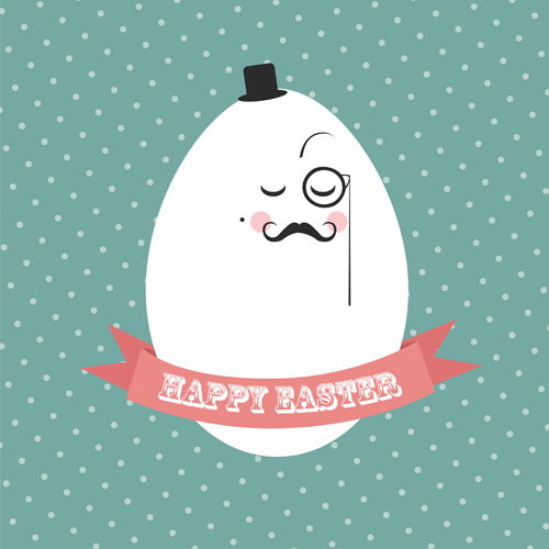 Funny easter egg with vintage background