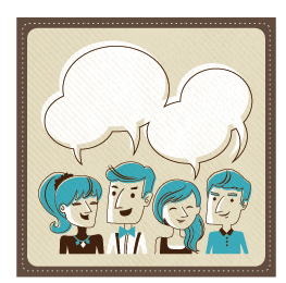 Funny people speech bubbles vector design 01