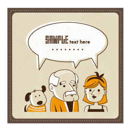 Funny people speech bubbles vector design 02