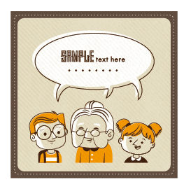 Funny people speech bubbles vector design 03
