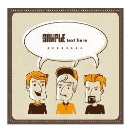 Funny people speech bubbles vector design 05