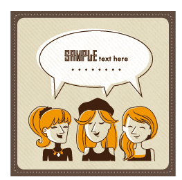 Funny people speech bubbles vector design 06