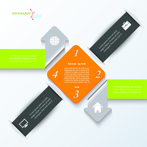Geometric shapes business infographics vector material 02