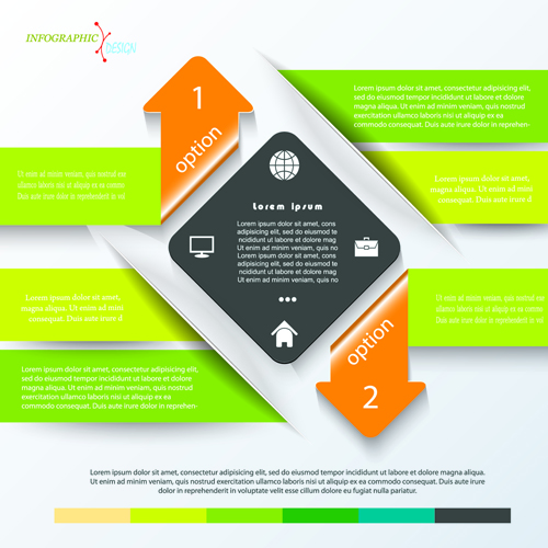 Geometric shapes business infographics vector material 05