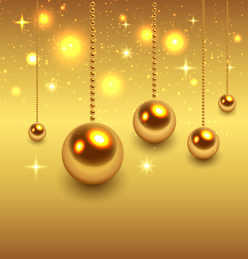 shiny golden christmas baubles background 