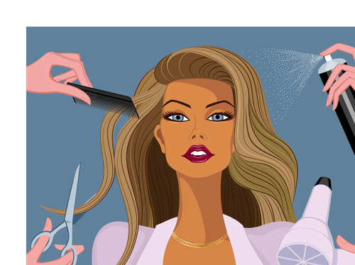 Hairdresser and  beauty salon theme vector background 04