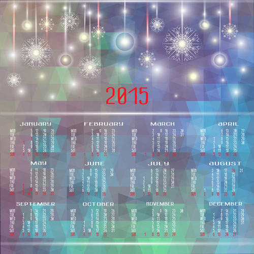 snowflake halation calendar 2015 