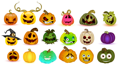 Halloween Jack O Lantern Vector set 01