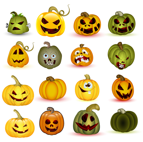 Halloween Jack O Lantern Vector set 03