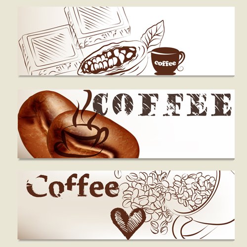 hand drawn coffee banner 