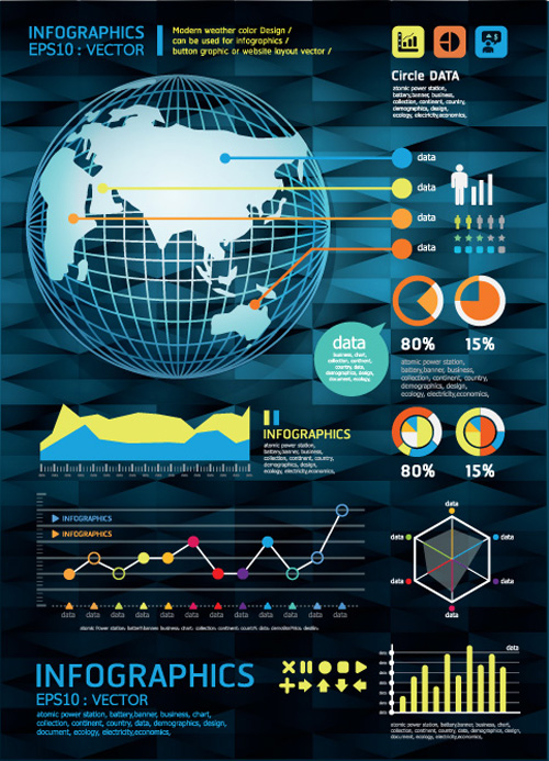 Set of Year Infographic and diagram vector material 05