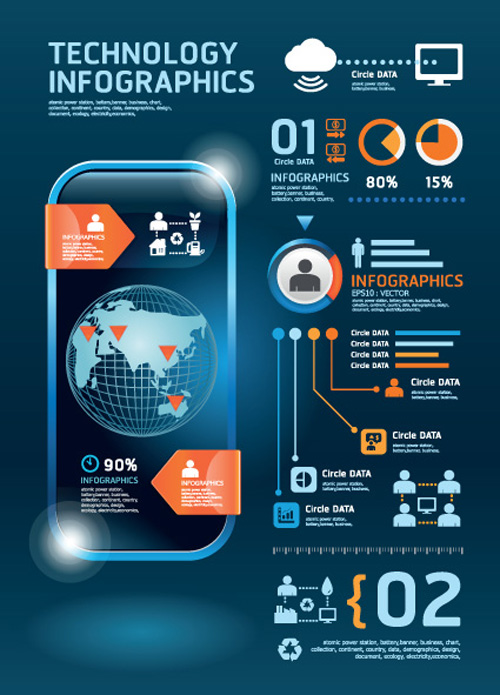 Set of Year Infographic and diagram vector material 06
