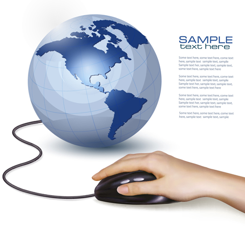 Elements of Internet concept background design vector 02