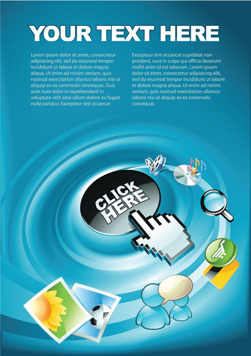 Elements of Internet concept background design vector 03